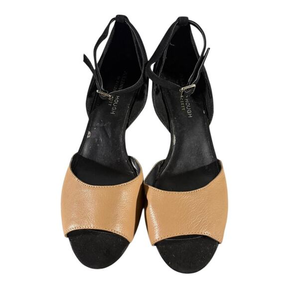 Julianne Hough Sole Society Leather Wedge Heels Black Tan Size 9 M - Picture 3 of 8